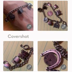 Sterling 925 Montana bracelet 9 Western charms 8.5”